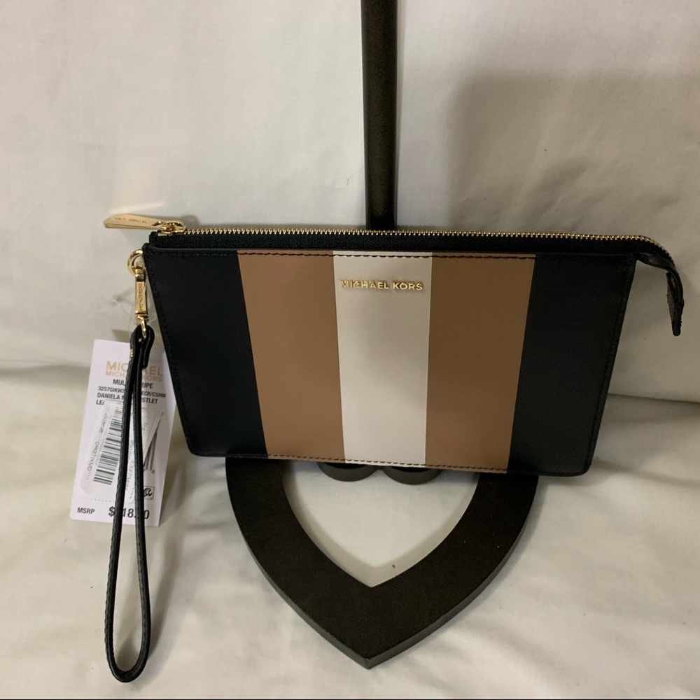 Michael Kors Multi Stripe DANIELA Med Wristlet~NWT